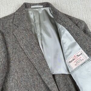 Stanley Blacker Harris Tweed Men's 42 Brown Handwoven Scottish Wool Blazer